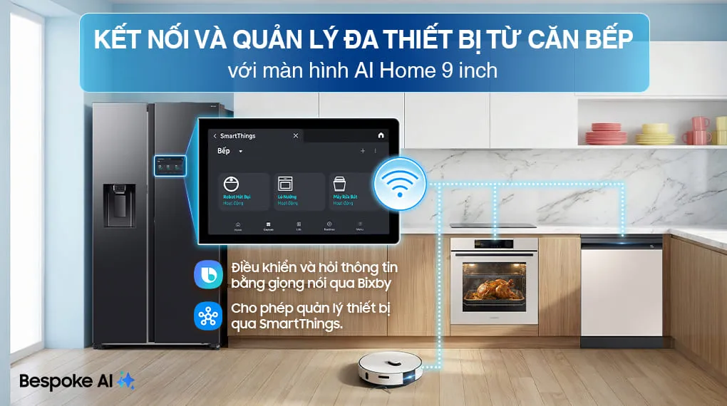 Tủ lạnh Samsung Inverter 615 lít AI Home RS90F65D2FSV