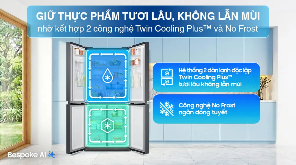 Tủ lạnh Samsung Inverter 488 lít RF48A4000B4/SV