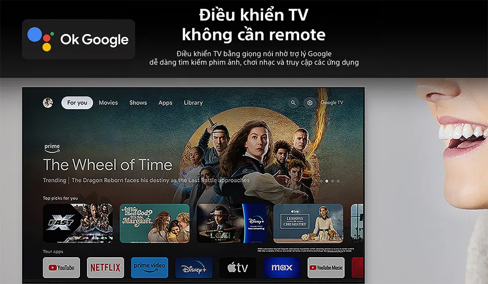 Google Assistant Sony Google TV 4K LED NỀN BRAVIA 2 II K-43S25VM2