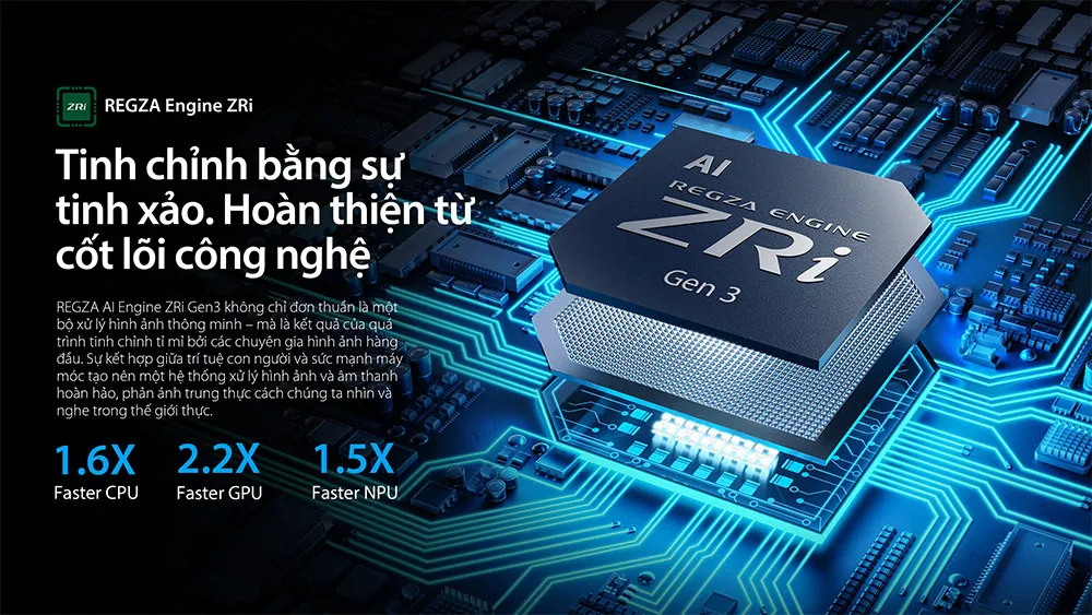 Bộ xử lý Regza Engine ZRi Tivi Mini LED Toshiba AI 4K 75 Inch 75Z770RP