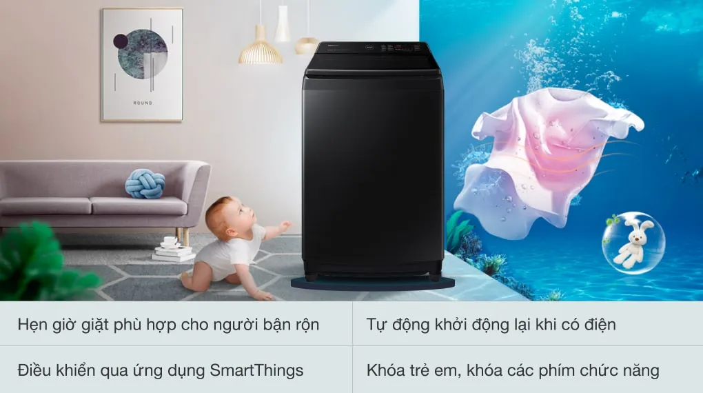 Máy giặt Samsung 17 kg WA17CG6886BVSV - Tiện ích Máy giặt Samsung 17 kg WA17CG6886BVSV - Tiện ích