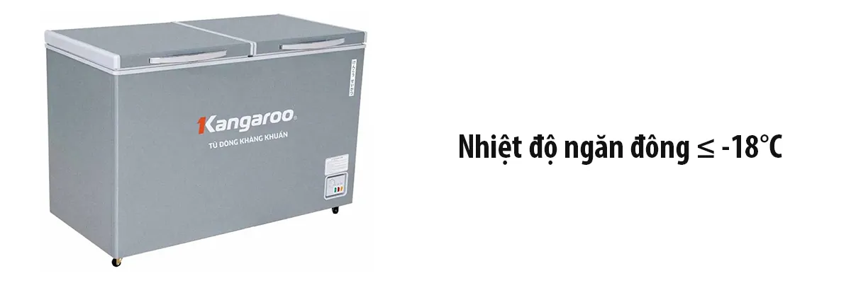 Nhiệt độ ngăn đông ≤ -18°C