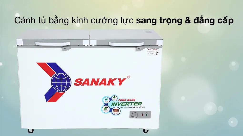 Sang trọng, đẳng cấp với cánh tủ bằng kính cường lực-Tủ đông Sanaky Inverter 270 lít TD.VH3699A4K Sang trọng, đẳng cấp với cánh tủ bằng kính cường lực-Tủ đông Sanaky Inverter 270 lít TD.VH3699A4K