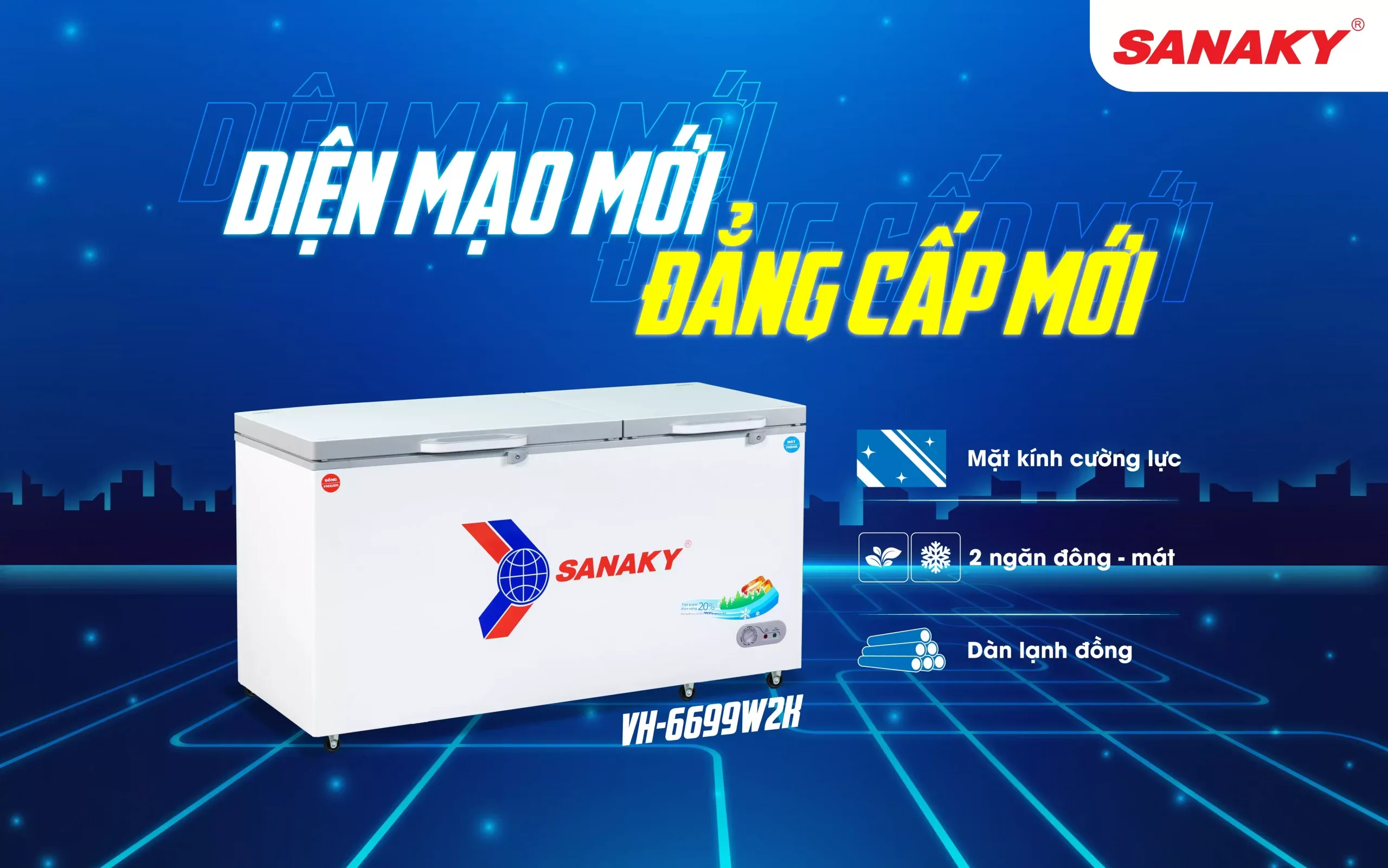 Tủ Đông Mát Sanaky 485 Lít VH-6699W2K
