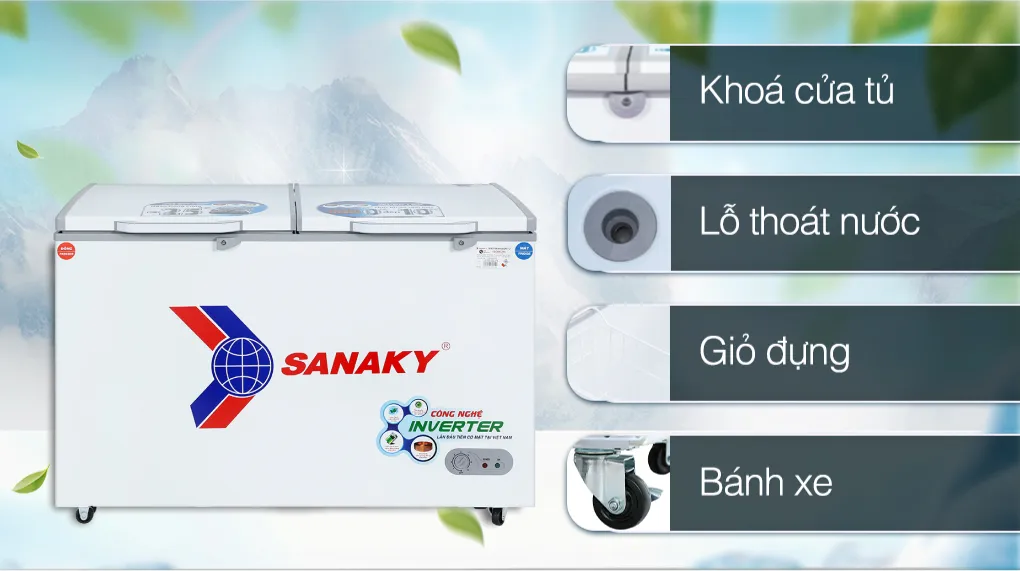 Tủ Đông Sanaky Inverter 365 Lít VH-5699W3 - Tiện ích Tủ Đông Sanaky Inverter 365 Lít VH-5699W3 - Tiện ích