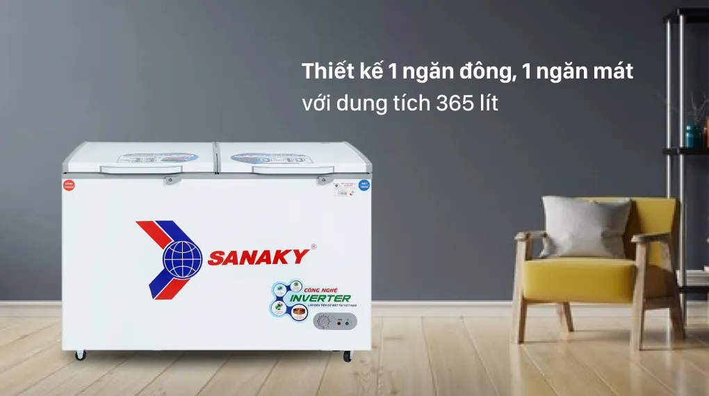 Tủ Đông Sanaky Inverter 365 Lít VH-5699W3 - Thiết kế Tủ Đông Sanaky Inverter 365 Lít VH-5699W3 - Thiết kế