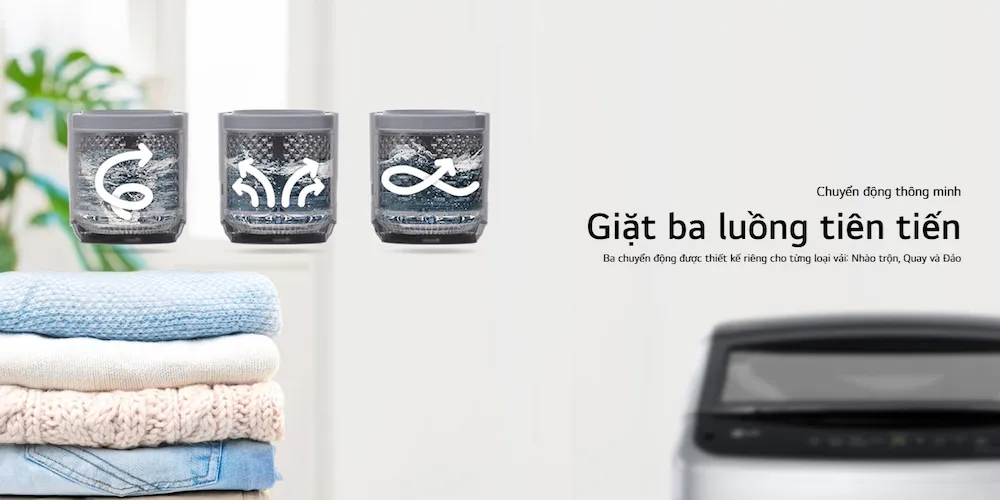 Máy giặt LG Inverter 11Kg T2511VBTB giặt ba luồng tiên tiến