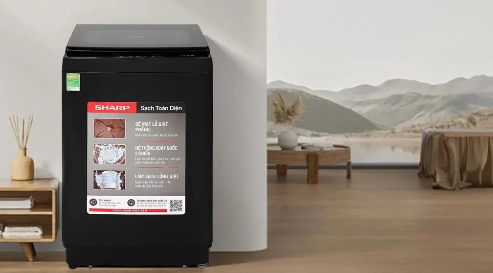Máy giặt Sharp 12.5 kg ES-TM125CN-BK