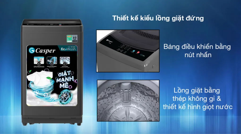 Thiết kế - Máy giặt Casper 7.5 kg WT-75NG Máy giặt Casper 7.5 kg WT-75NG1